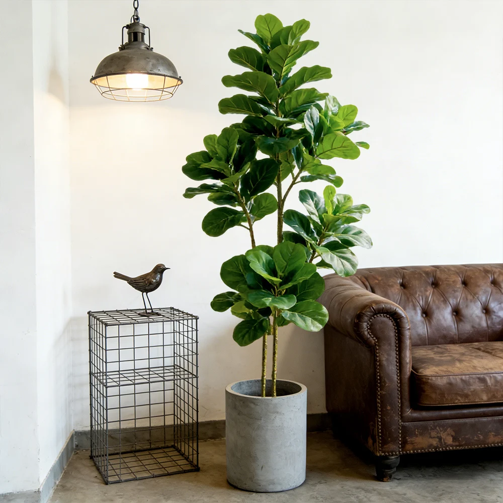 Fiddle Leaf Fig - 64/122cm Kunstmatige Ficus Lyrata Boom Kunstmatige