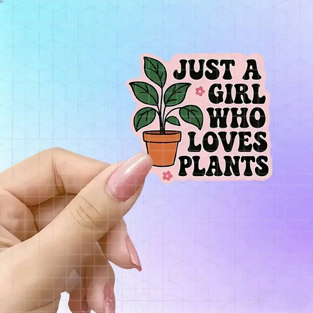 Gewoon een meisje dat van plan - Plant Parent Sticker recensie en prijs